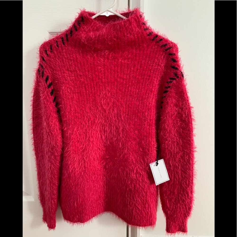 1 State Pink Mock Neck Sweater
